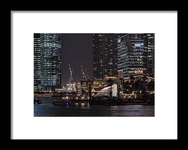 Nights Framed Print featuring the photograph Merlion Singapore by John Swartz