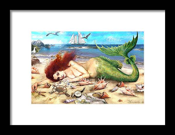 Mermaid Framed Print featuring the digital art Mermaid by Frank Harris