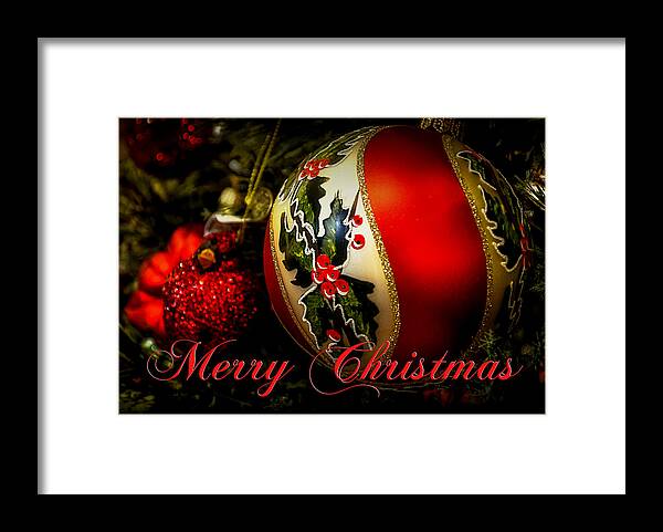 Greeting Card Framed Print featuring the photograph Merry Christmas Greeting Card by Julie Palencia