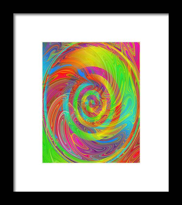 Bright Abstract Art Framed Print featuring the digital art Merry Go Round by Kevin Caudill
