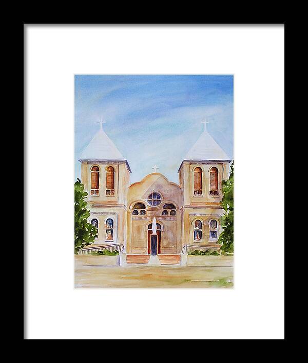 Church Framed Print featuring the painting Mesilla Church by Sally Quillin