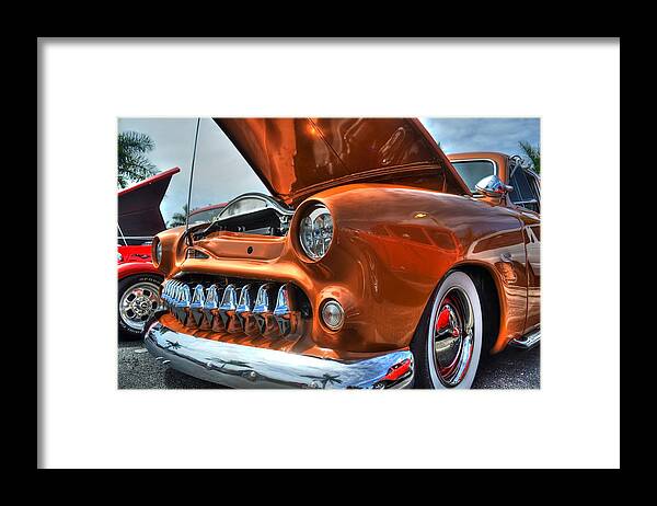 Antique Cars Framed Print featuring the photograph Metal Mouth Hot Rod by Timothy Lowry