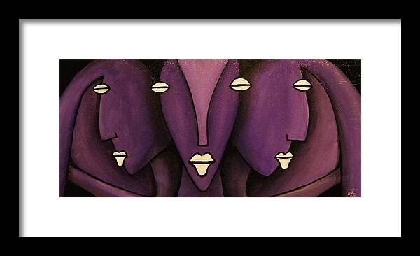 Faces Framed Print featuring the painting Metamorphosis by Edwin Alverio