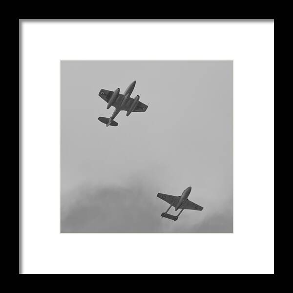 De Havilland Dh.100 Vampire Framed Print featuring the photograph Meteor and Vampire by Maj Seda