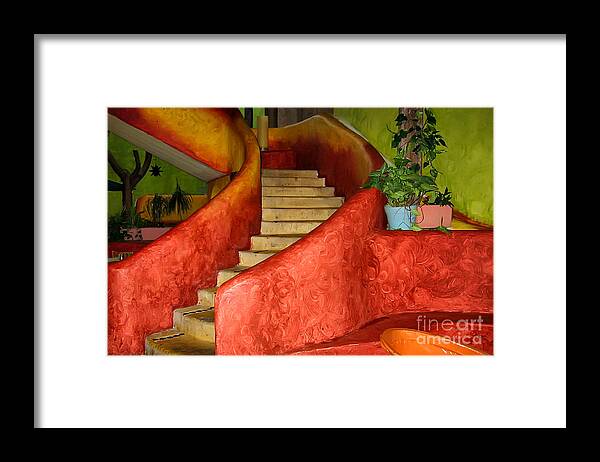Steps Framed Print featuring the photograph Mexican Colors by Teresa Zieba
