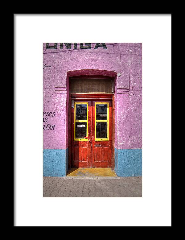 Mexican Door Framed Print featuring the photograph Mexican Door by Mark Langford