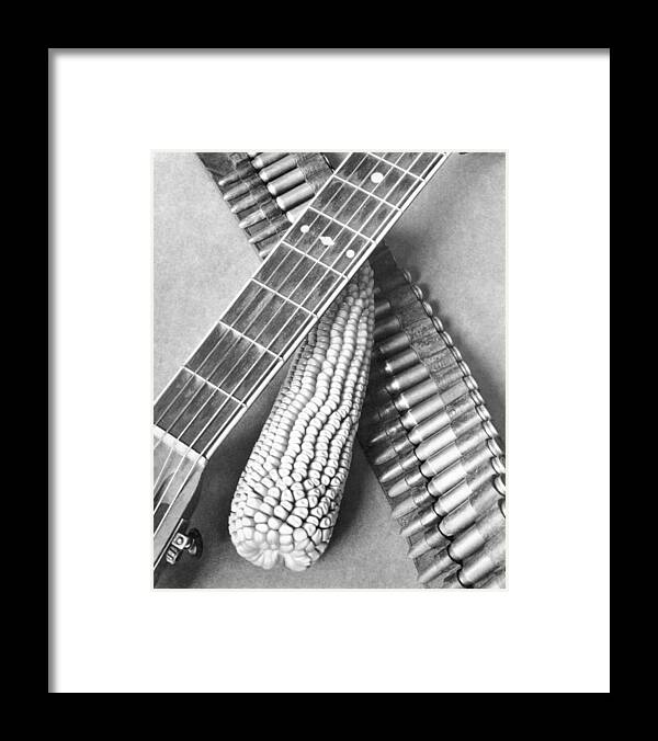 Photography Framed Print featuring the photograph Mexican Revolution, Guitar, Corn by Tina Modotti