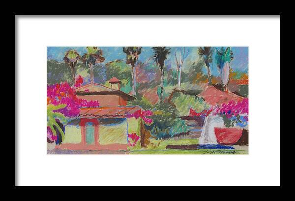 Mexican Framed Print featuring the painting Mexican Spa by Linda Novick