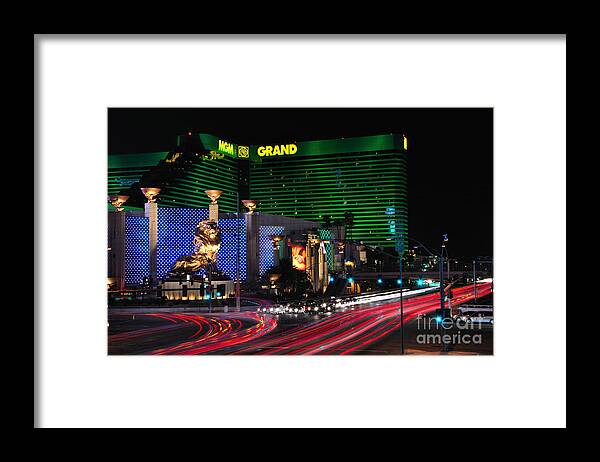 Mgm Framed Print featuring the photograph MGM Grand Hotel and Casino by Eddie Yerkish