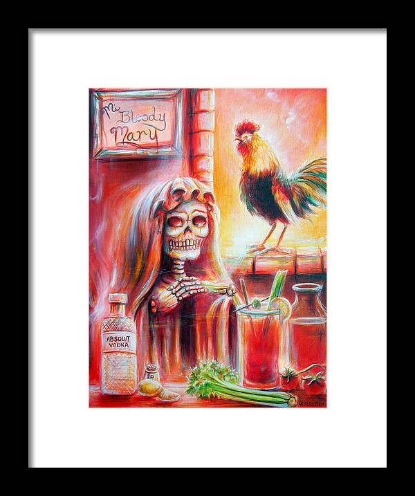 Day Of The Dead Framed Print featuring the painting Mi Bloody Mary by Heather Calderon