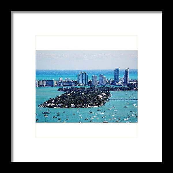 Skyporn Framed Print featuring the photograph Miami Beach & Biscayne Bay by Joel Lopez