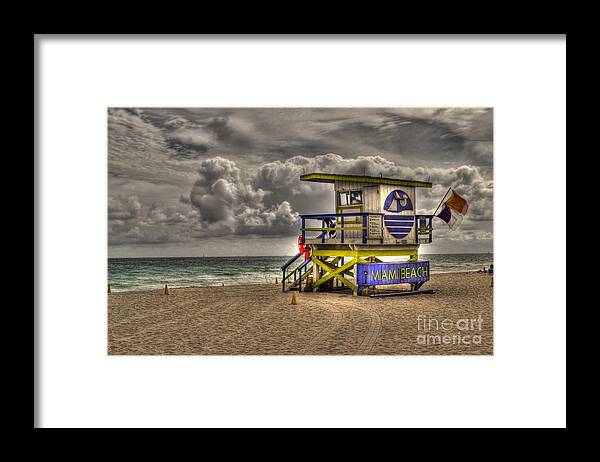 Miami Beach Framed Print featuring the photograph Miami Beach Lifeguard Stand by Timothy Lowry