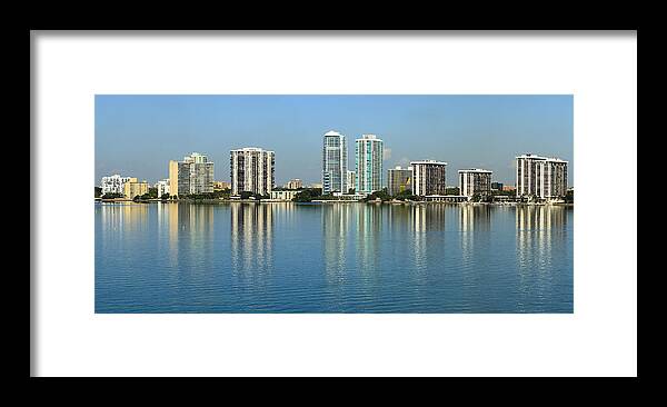Architecture Framed Print featuring the photograph Miami Brickell Skyline by Raul Rodriguez