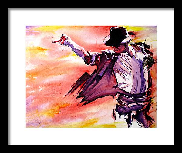 Michael Jackson Framed Print featuring the painting Michael Jackson-Billie Jean by Joshua Morton