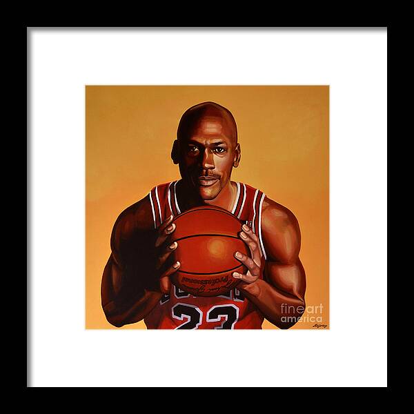 Michael Jordan Framed Print featuring the painting Michael Jordan 2 by Paul Meijering