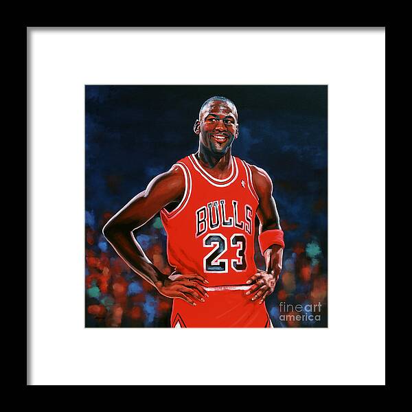 Michael Jordan Framed Print featuring the painting Michael Jordan by Paul Meijering