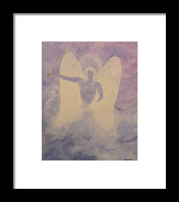 Archangel Framed Print featuring the painting Michael by Judy M Watts-Rohanna