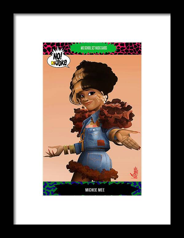 Michee Mee Framed Print featuring the digital art Michee Mee NTV Card by Nelson Dedos Garcia