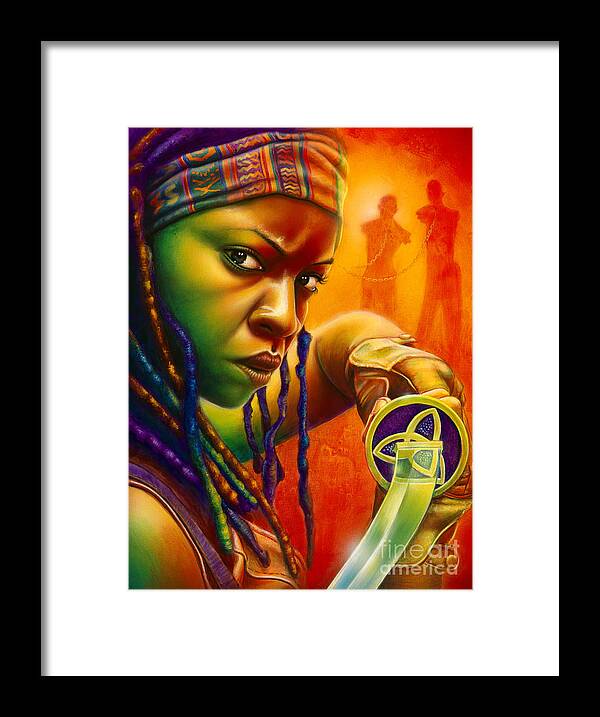 Michonne Paintings Framed Print featuring the painting Michonne by Scott Spillman