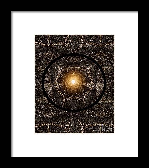 Digital Art Abstract Brown Framed Print featuring the digital art Middle Light by Gayle Price Thomas