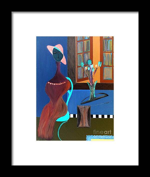 Midnight Framed Print featuring the painting Midnight on the Terrace by Bill OConnor