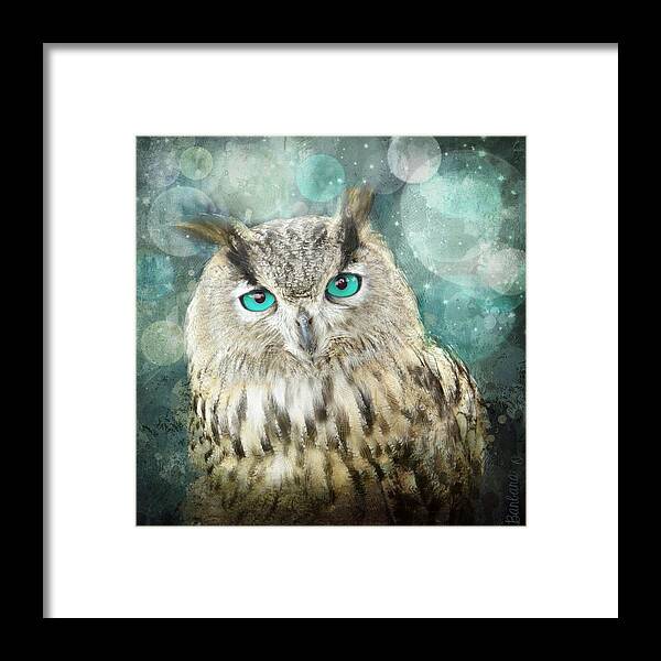 Owl Framed Print featuring the photograph Midnight Owl by Barbara Orenya
