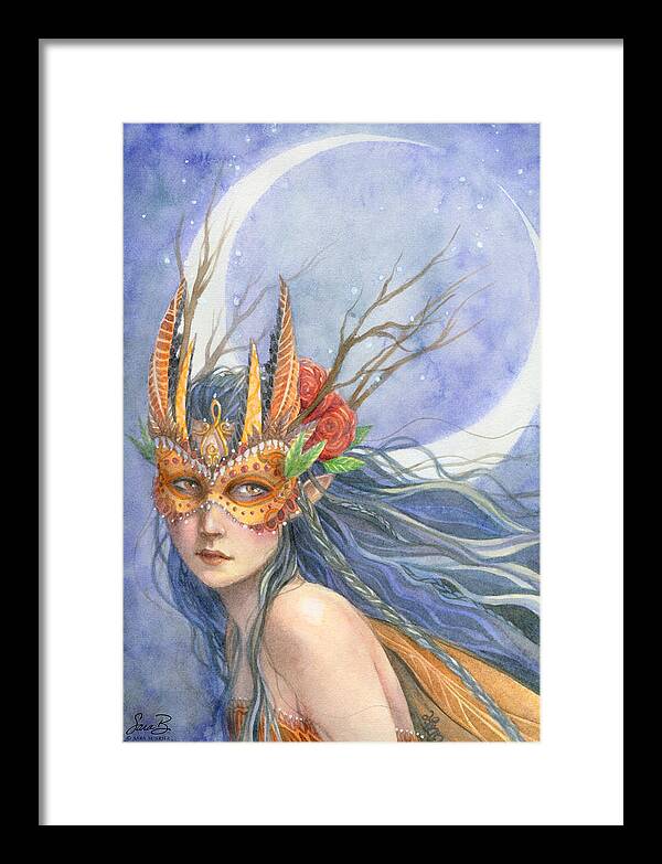Fairy Framed Print featuring the painting Midnight Warrior by Sara Burrier