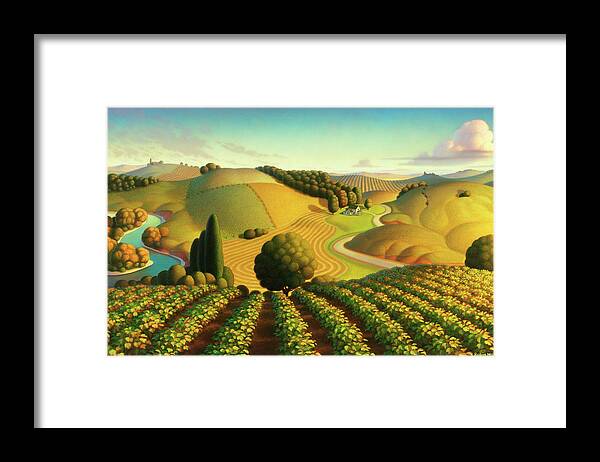 Vineyard Framed Print featuring the painting Midwest Vineyard by Robin Moline
