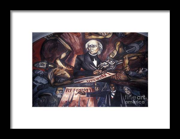 Mexico Framed Print featuring the photograph MIGUEL HIDALGO MURAL Guadalajara by John Mitchell