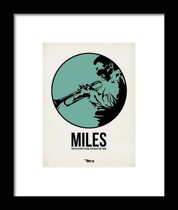 Music Framed Print featuring the digital art Miles Poster 1 by Naxart Studio