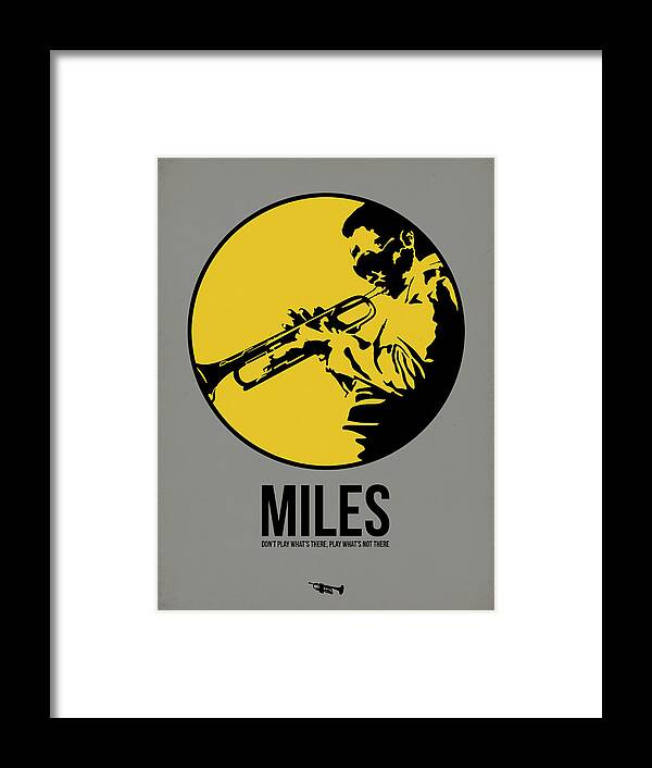 Music Framed Print featuring the digital art Miles Poster 3 by Naxart Studio