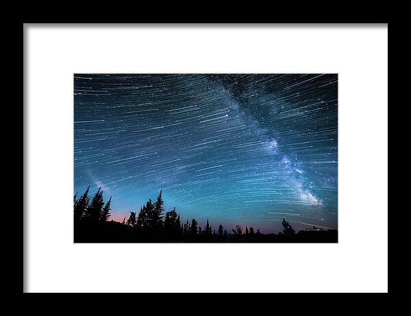 Tranquility Framed Print featuring the photograph Milky Way, Hour-long Time Exposure by Preserved Light Photography