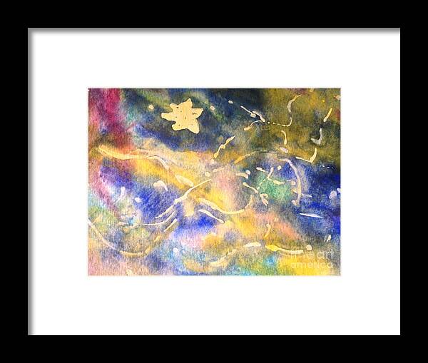 Stars Framed Print featuring the painting Milky Way by Laura Hamill