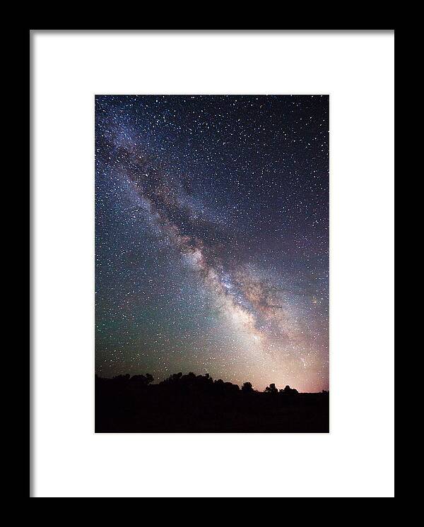 Milky Way Framed Print featuring the photograph Milky Way on the Rocks by Darren White