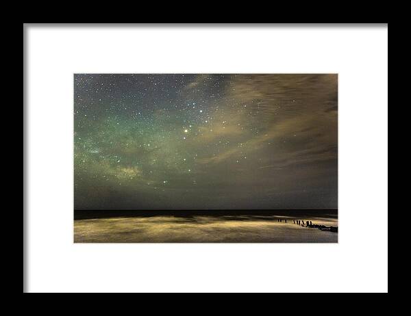 Beach Framed Print featuring the photograph Milky Way over Folly Beach by Keith Allen