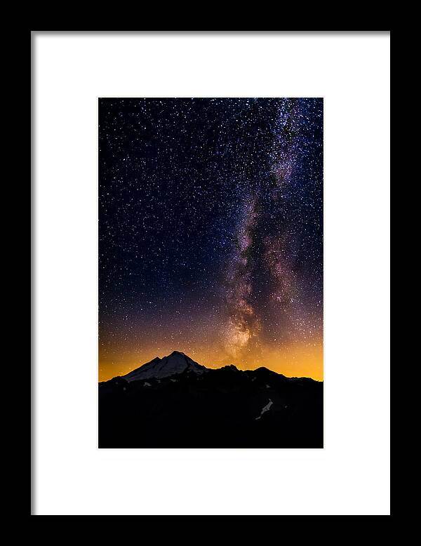 Milky Way Framed Print featuring the photograph Milky Way over Mount Baker by Alexis Birkill