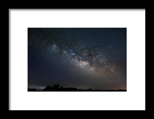 Milky Way Framed Print featuring the photograph Milky Way Above The Trees by Todd Aaron
