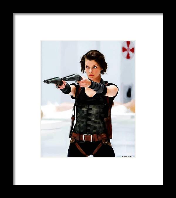 Milla Jovovich Framed Print featuring the digital art Milla Jovovich @ Resident Evil by Gabriel T Toro