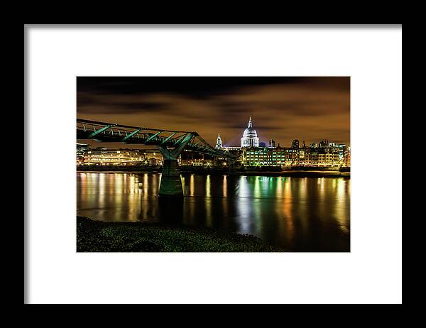 London Millennium Footbridge Framed Print featuring the photograph Millennium Bridge by Andrew Turner