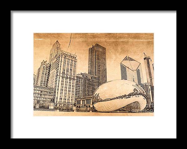Chicago Bean Framed Print featuring the digital art Millennium Park Chicago by Dejan Jovanovic