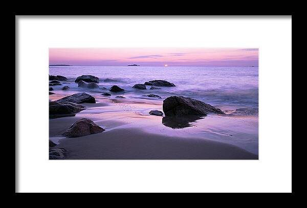 Millennium Sunrise Framed Print featuring the photograph Millennium Sunrise Singing Beach by Michael Hubley