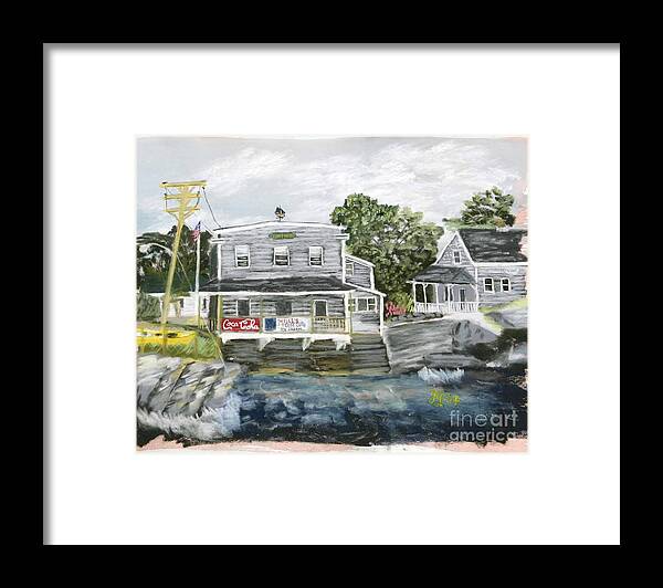 Millie's Framed Print featuring the pastel Millie's Cafe by Francois Lamothe