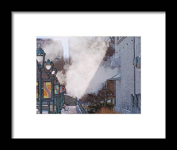 Milwaukee Framed Print featuring the digital art Milwaukee River Walk 1 - Winter 2013 by David Blank