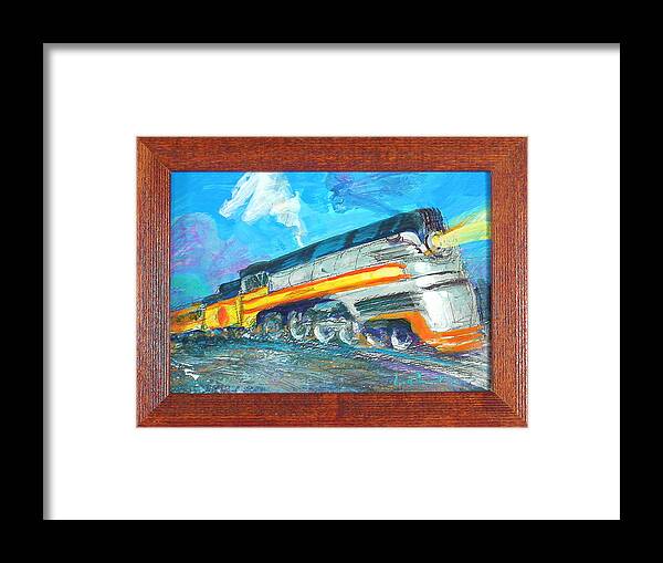 Milwaukee Road Framed Print featuring the painting Milwaukee Road Streamliner by Les Leffingwell