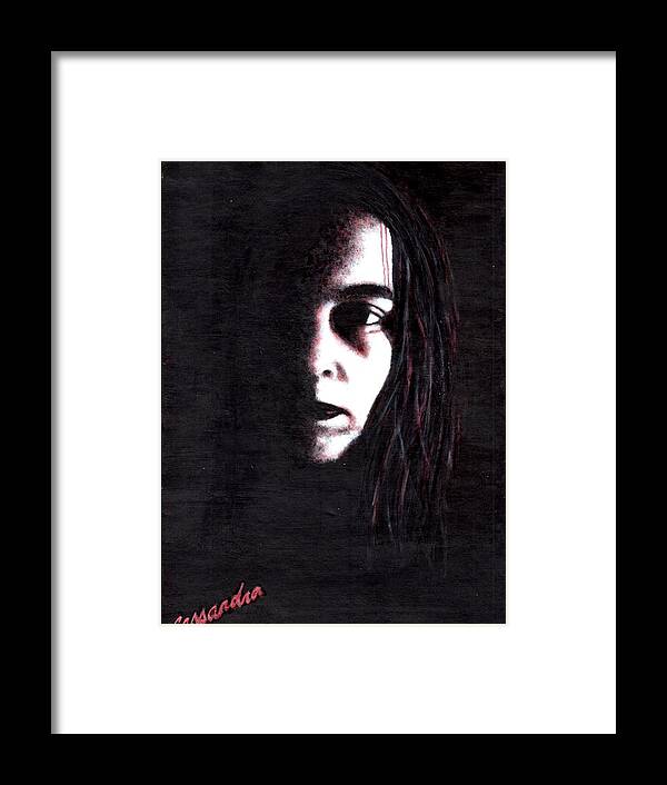 Self Portrait Framed Print featuring the painting Mindbleeding by Cassy Allsworth