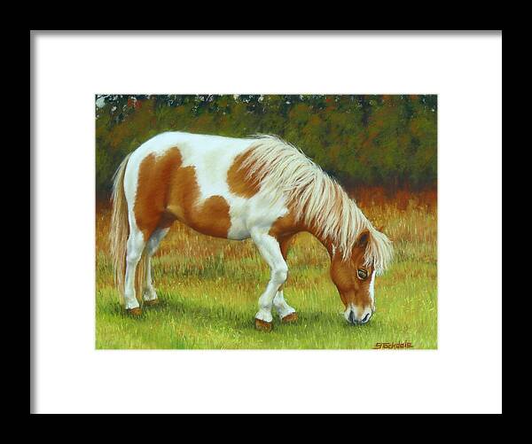 Horses Framed Print featuring the pastel Mini Mare Pastel by Margaret Stockdale