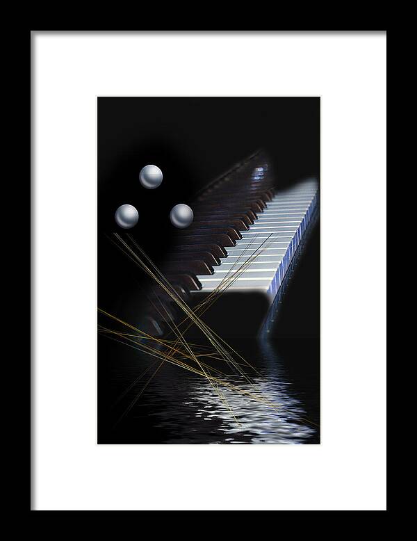 Digital Art Framed Print featuring the digital art Minimalism piano by Angel Jesus De la Fuente