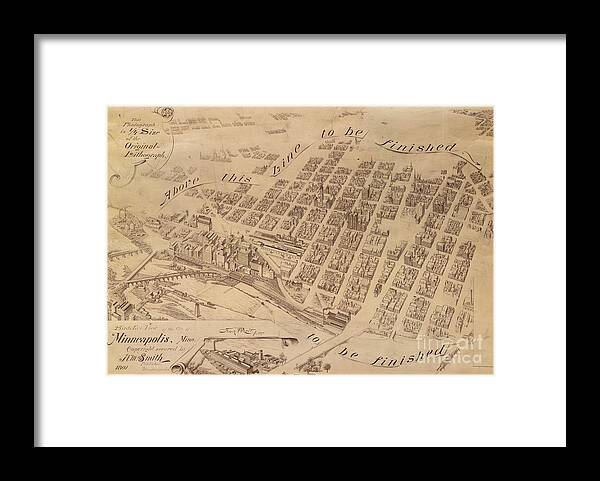 Minneapolis Framed Print featuring the drawing Minneapolis 1891 by A K Dayton