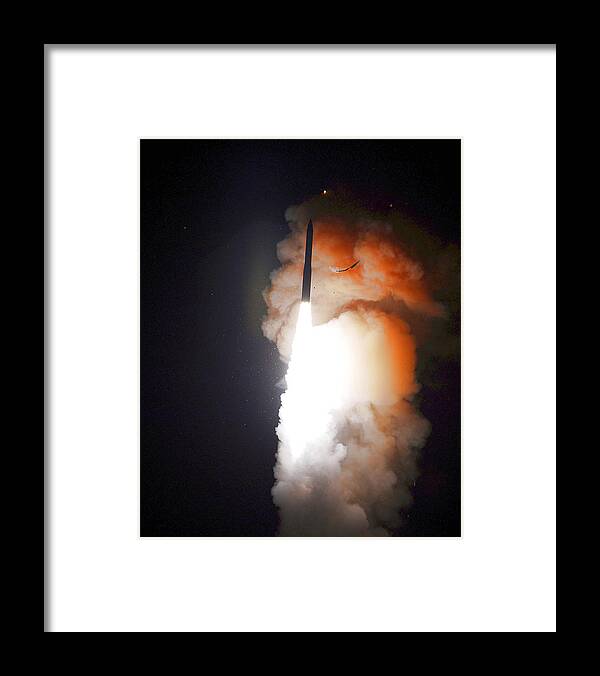 Missile Framed Print featuring the photograph Minuteman IIi Missile Test by Science Source