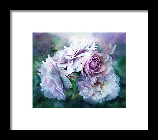 Rose Framed Print featuring the mixed media Miracle Of A Rose - Lavender by Carol Cavalaris